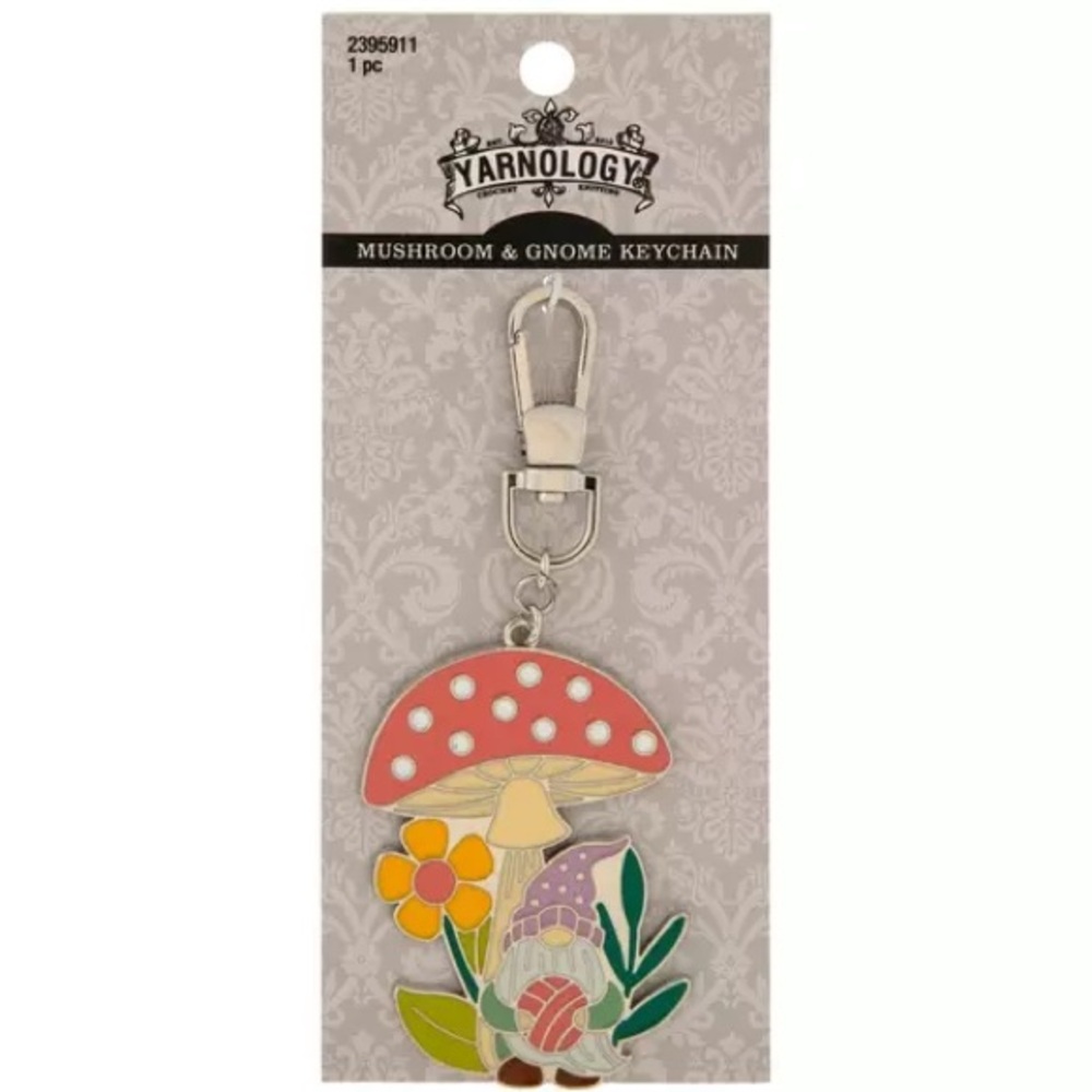 Yarnology Mushroom & Gnome Keychain